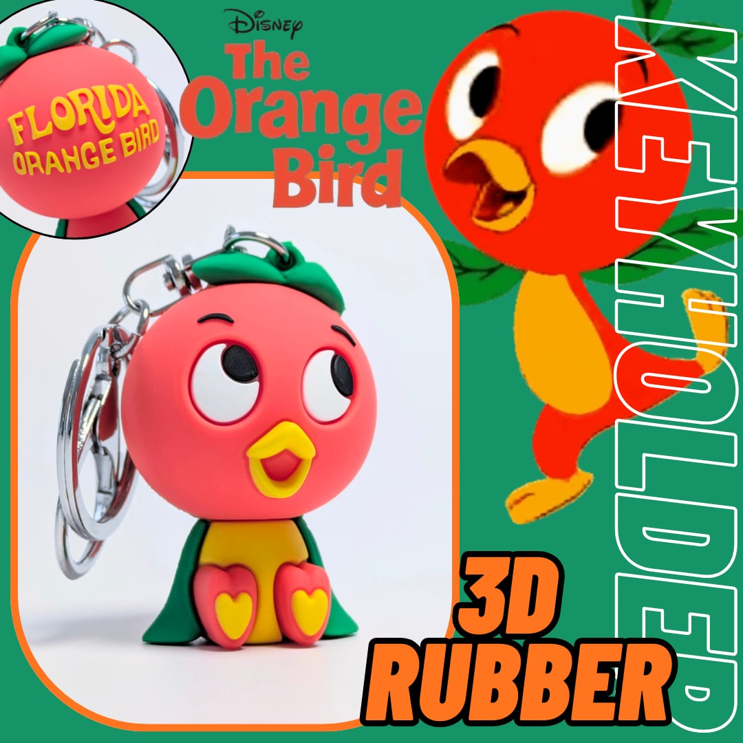 ♧ 【 Orange Bird（ オレンジバード  ） / フロリダ 】 3D Rubber KeyHolder / ラバーキーホルダー / フィギュアキーホルダー〚アメリカン雑貨 アメトイ〛