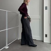 crew neck tulle sheer short tops/burgundy