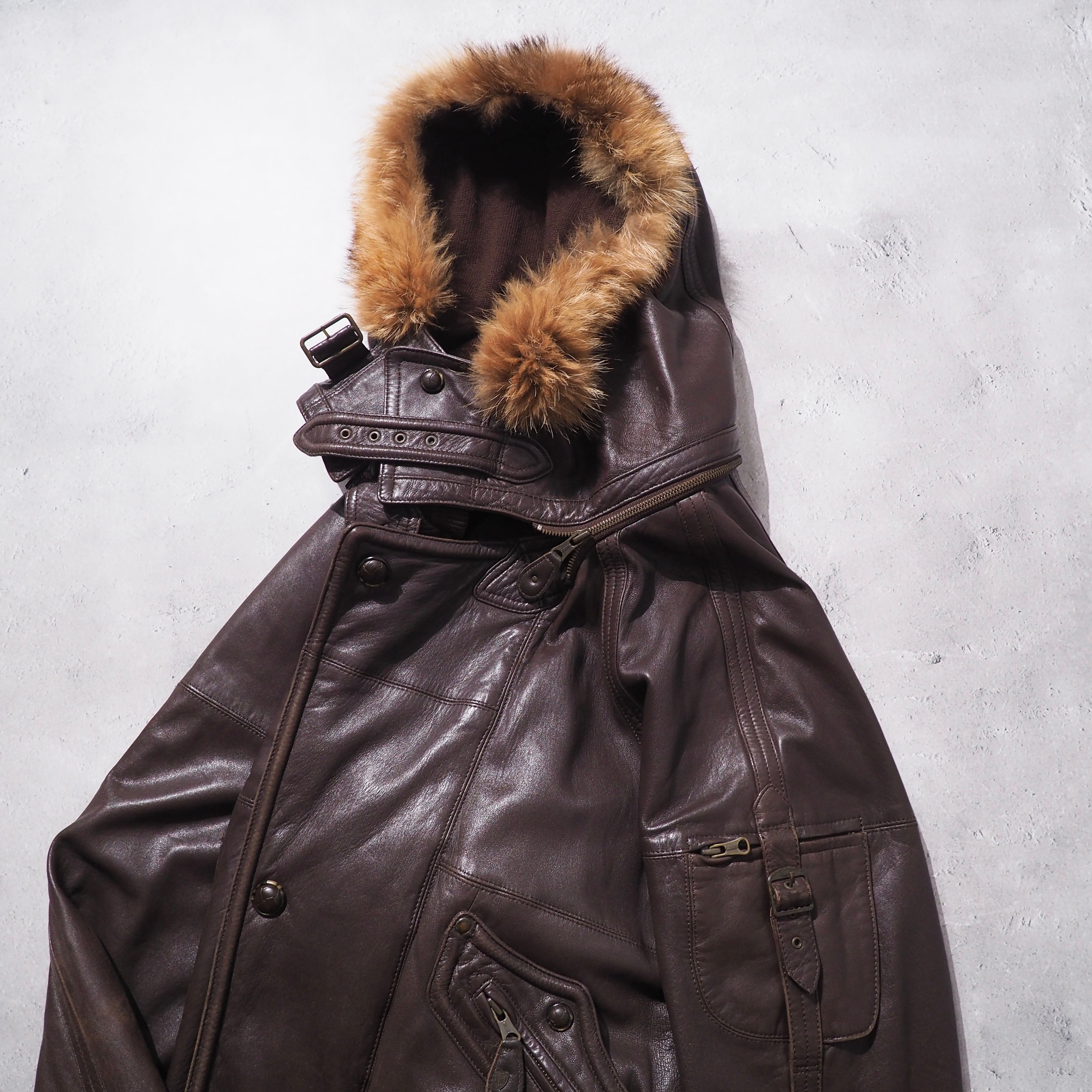 1980s " Monsieur NICOLE " Special N2-A sampling vintage Sheep leather jacket ムッシュニコル N2-A サンプリング レザージャケット