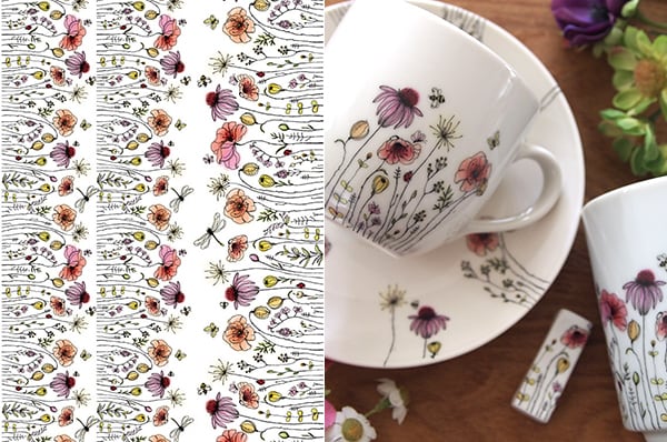 水彩 野に咲く花転写紙 A4サイズ (ポーセラーツ花転写紙)