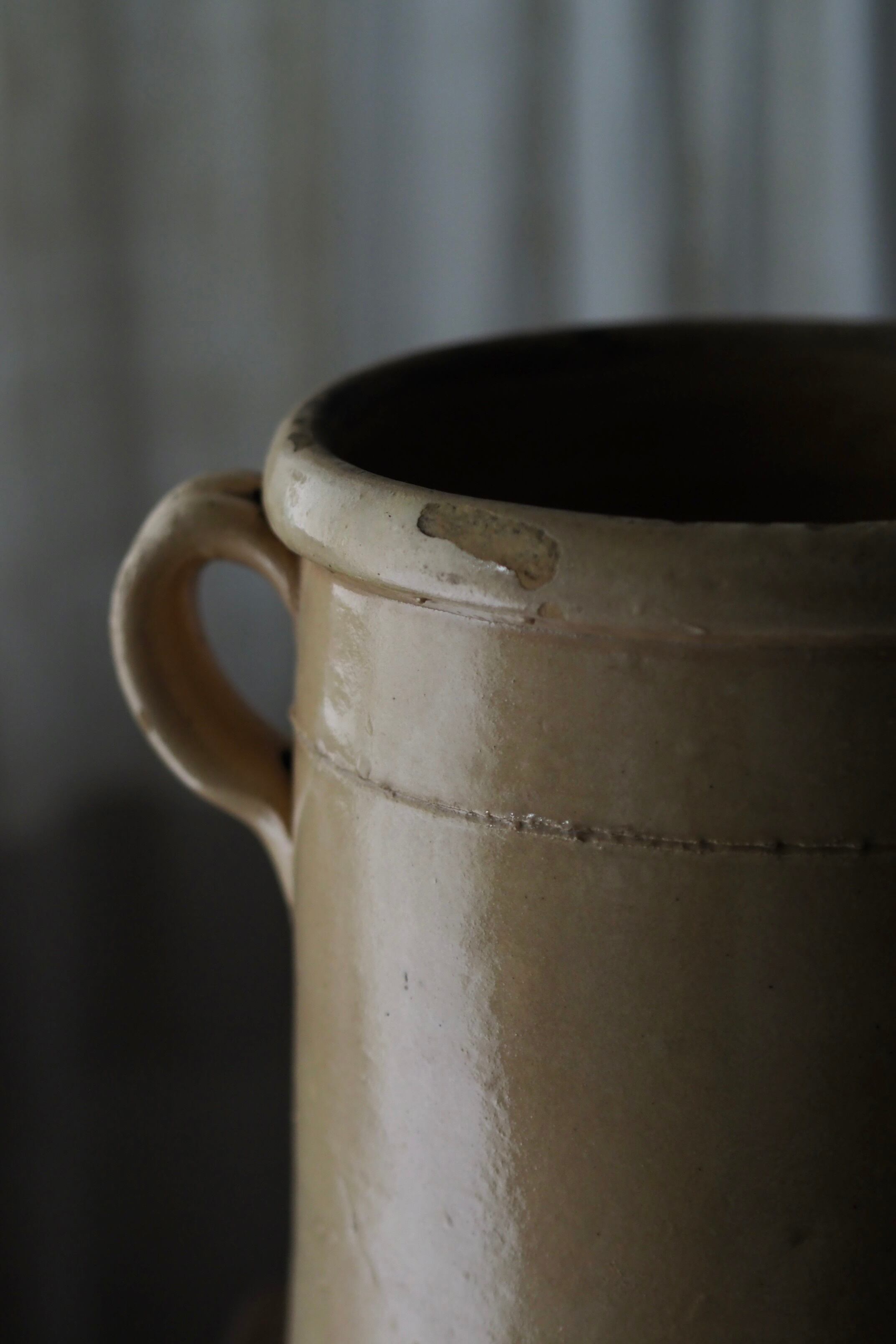 イタリア 両耳のコンフィポット-antique pottery pot | アンティーク