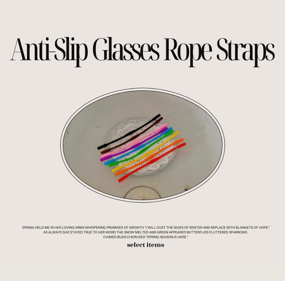 【seenii】anti-slip glasses rope straps (10 colors)