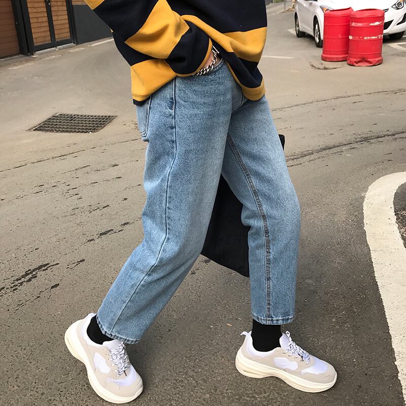 全1色 デニム パンツ ストレート カジュアル 無地 おしゃれ