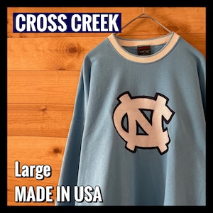 【CROSS CREEK】90s USA製 カレッジロゴ ノースカロライナ州立大学 バスケットボール スウェット トレーナー US古着