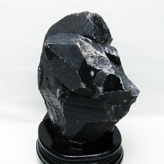 3.6Kg 黒水晶 モリオン 原石 山東省産 台座付属 一点物 191-519
