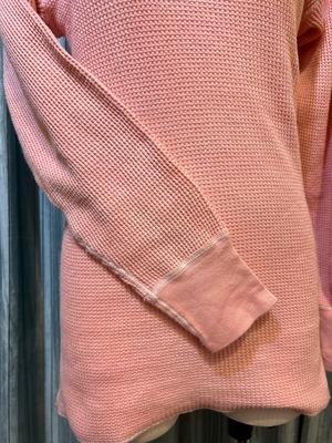 garment dye thermal pink& blue rose