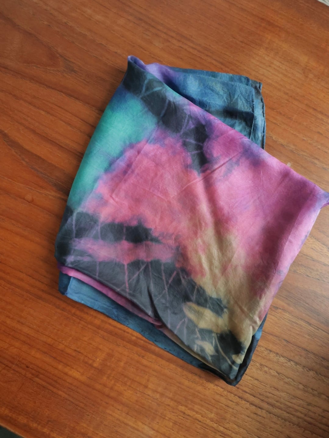 <vintage>dyed sheer scarf