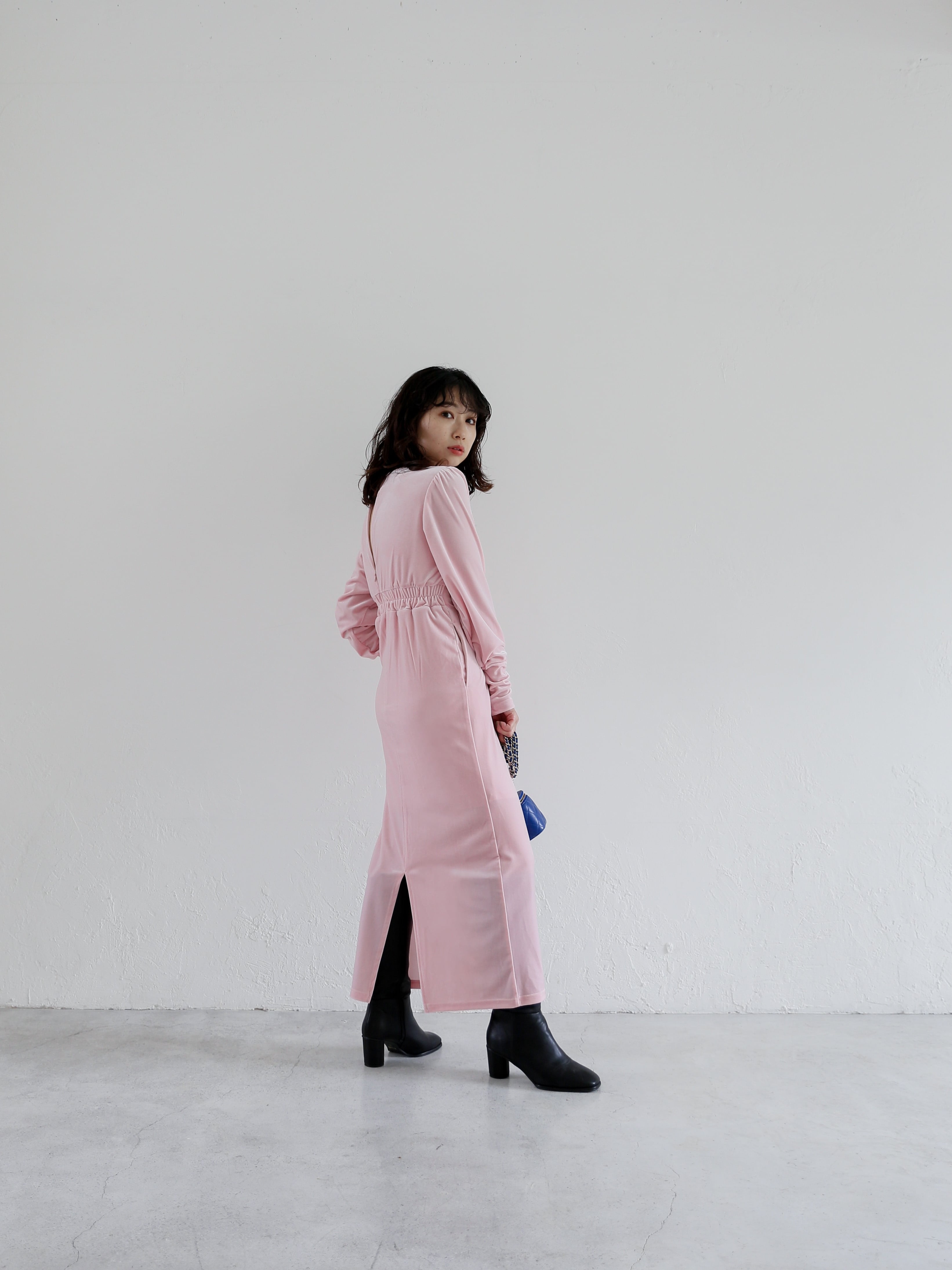 back open velour onepiece（pink） | Katrin TOKYO