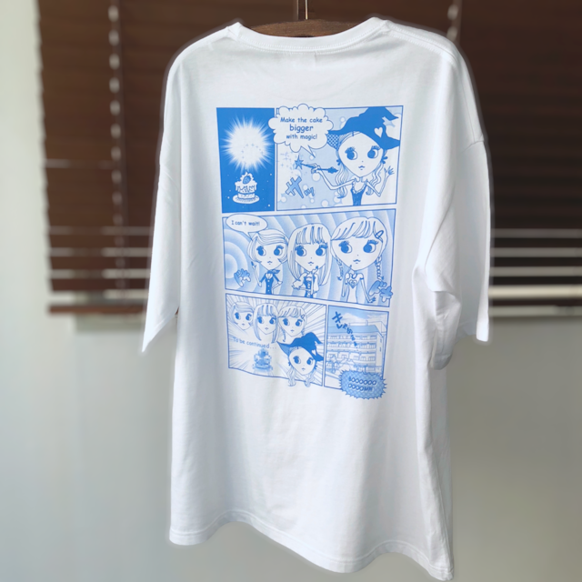 オノマトペ・ガールTシャツ 青