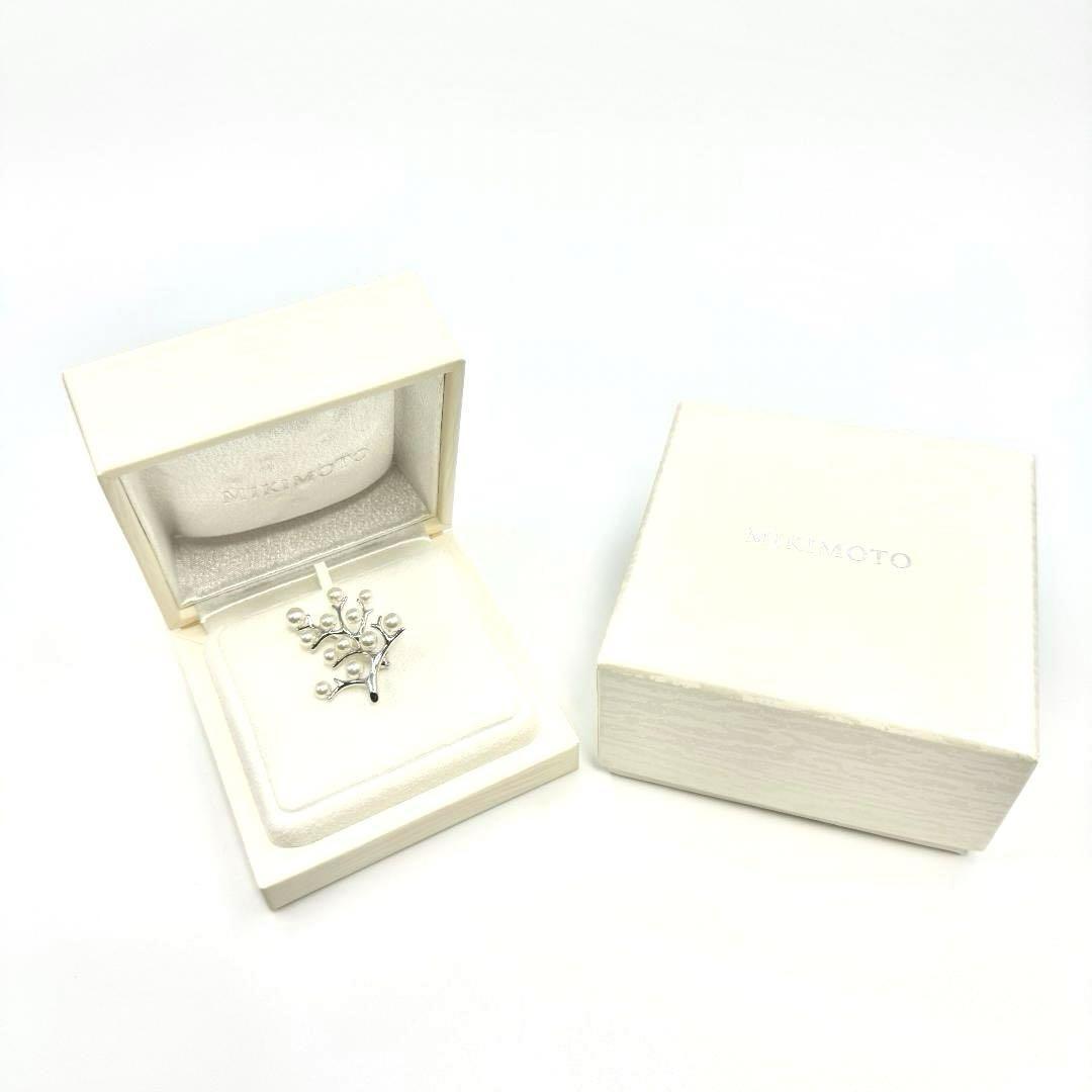 ミキモトブローチレディースベビーパール 4-5mm 幸福の木 シルバー