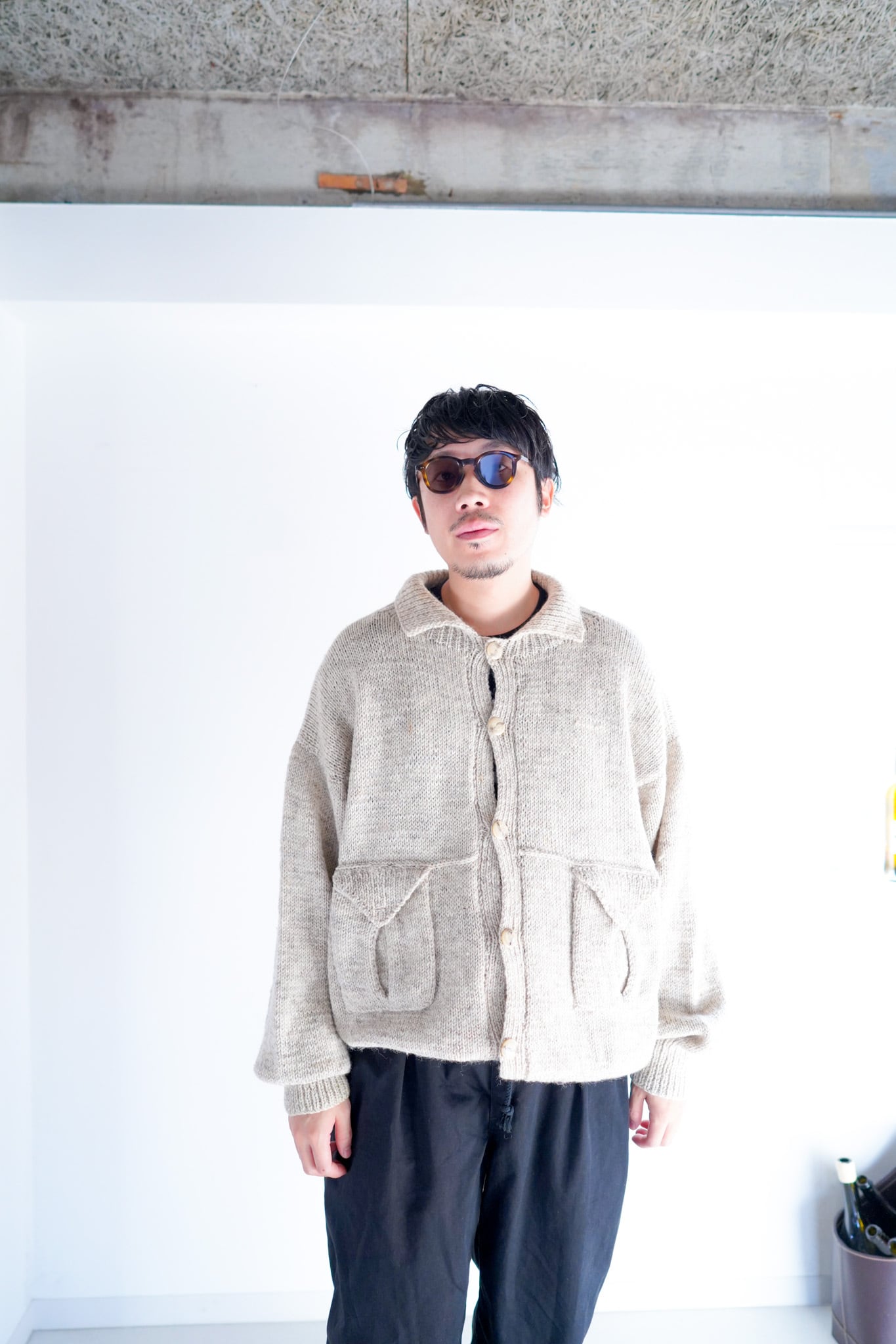 【1970-80s】"Handmade" Europe Knitting JKT / 5-393