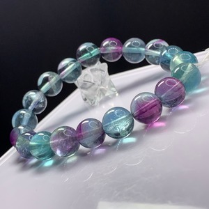 f134透明度あり☆グラデーションフローライトブレスレット