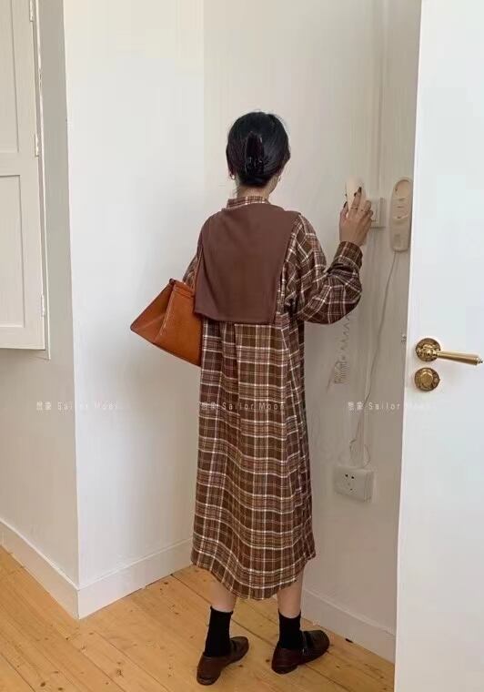 ネルシャツワンピース　AJ33167-5092