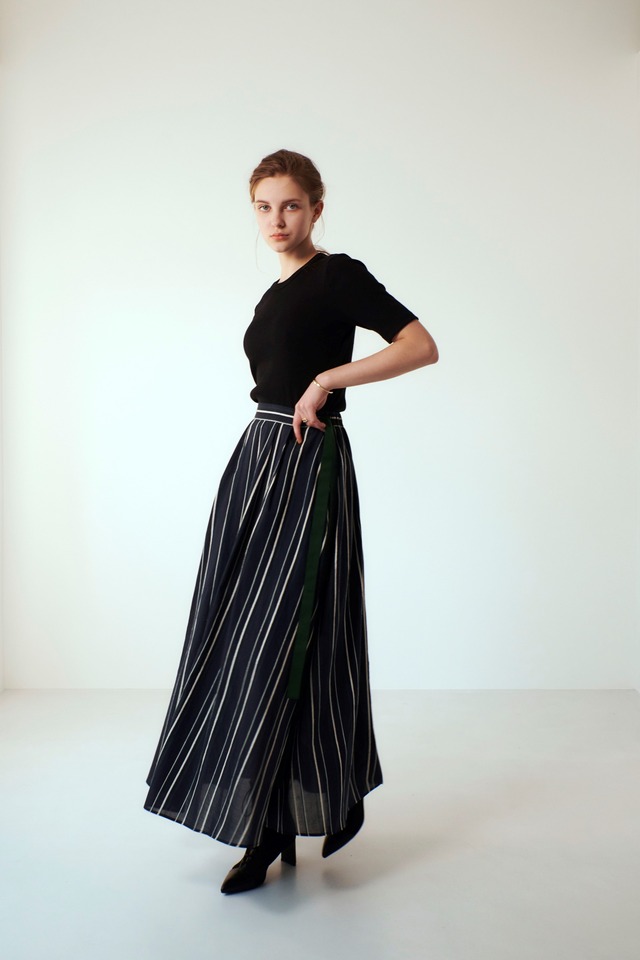 Side ribbon skirt NAVY