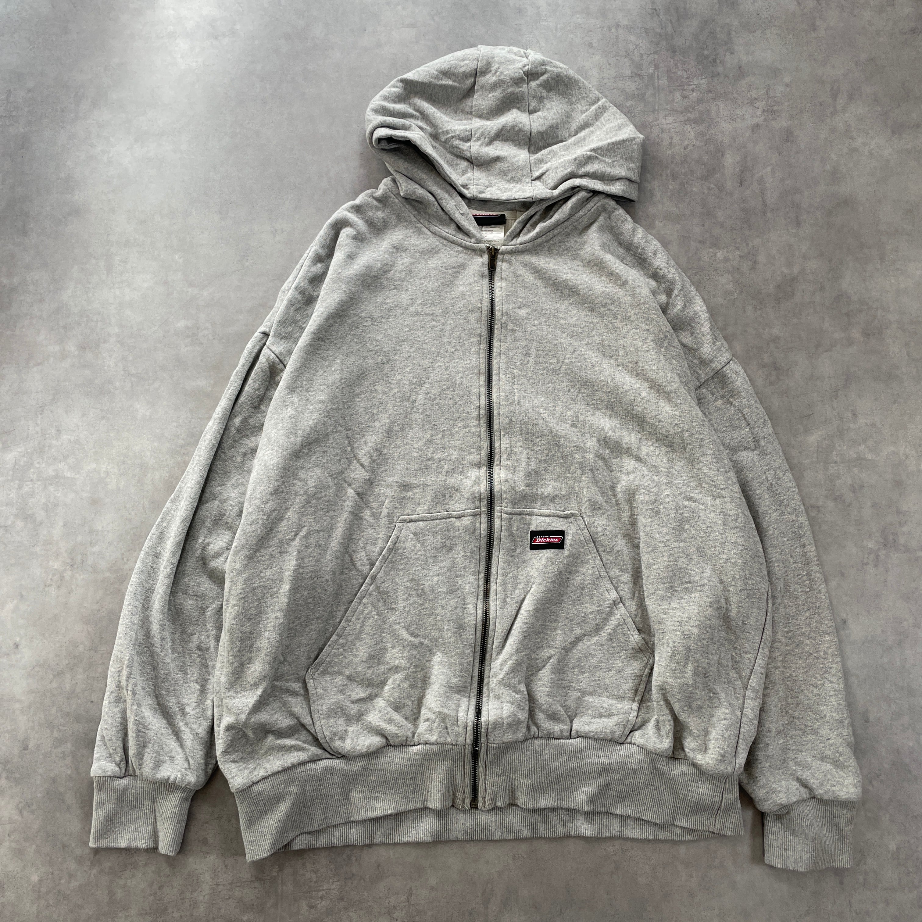 90s Dickies 裏サーマル ジップパーカー グレーvintageフェード