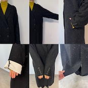 【受注予約:11月上旬入荷予定】Color nep mixed tweed long CO/black