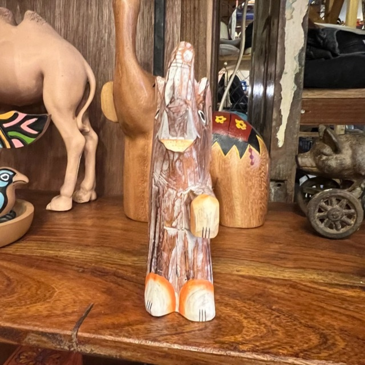 Carved wooden elephant L　木彫り象　L　オブジェ　アニマル　動物　象　ゾウ　Object　Elephant　animal