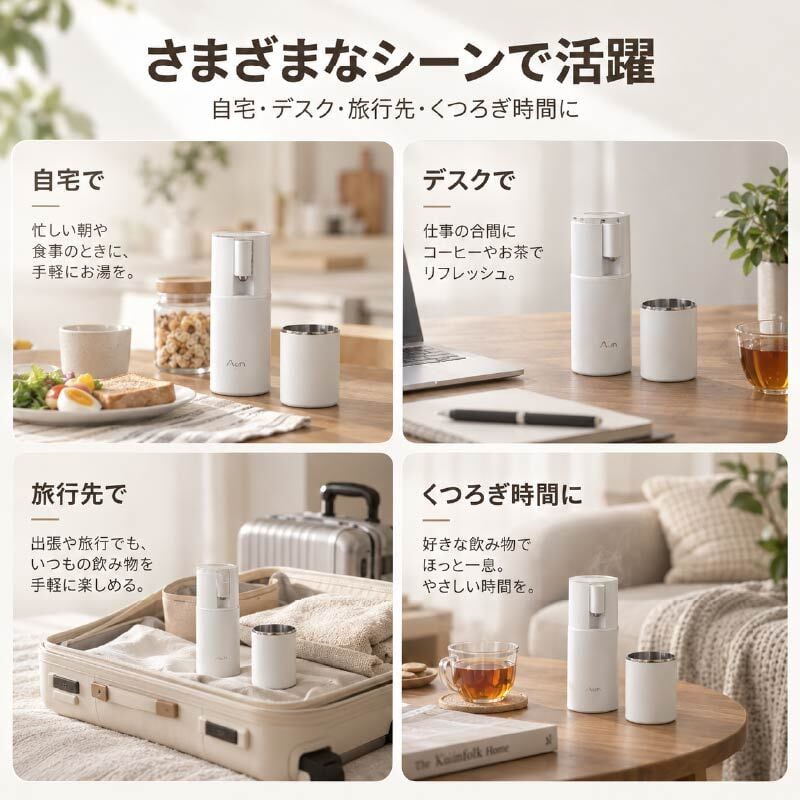 JY 1240 . ポータブル瞬間湯沸かし器 携帯用給湯器 小型湯沸かし器