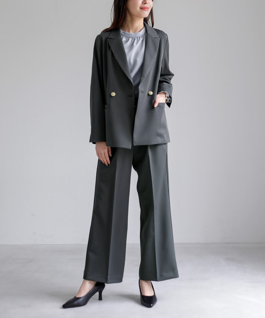 軽やかにハンサム映え 】メランジツイル・ダブルジャケット