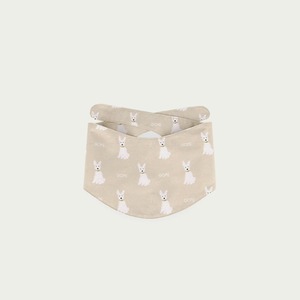 【予約】[ GOPE ] Picture Dog Bandana｜WHITE × BEIGE