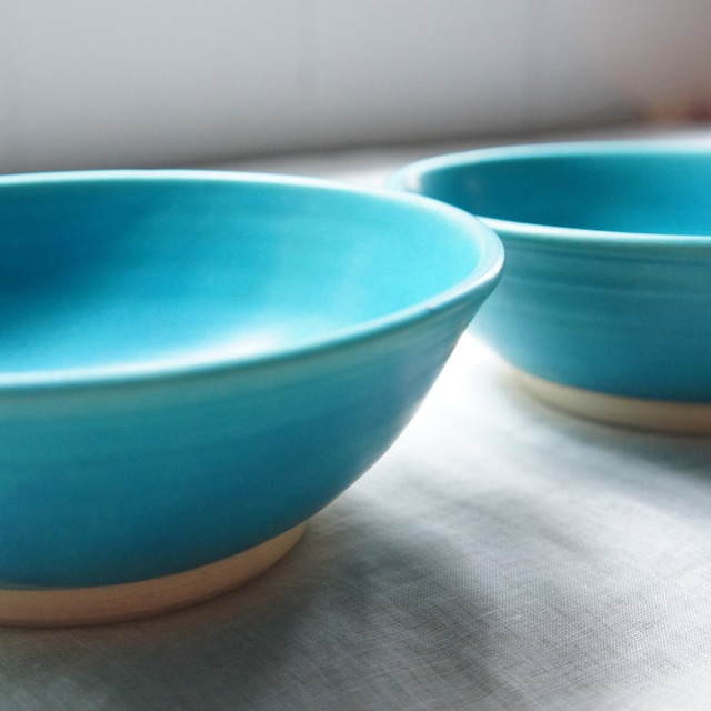 十九三窯　トルコブルー7寸皿