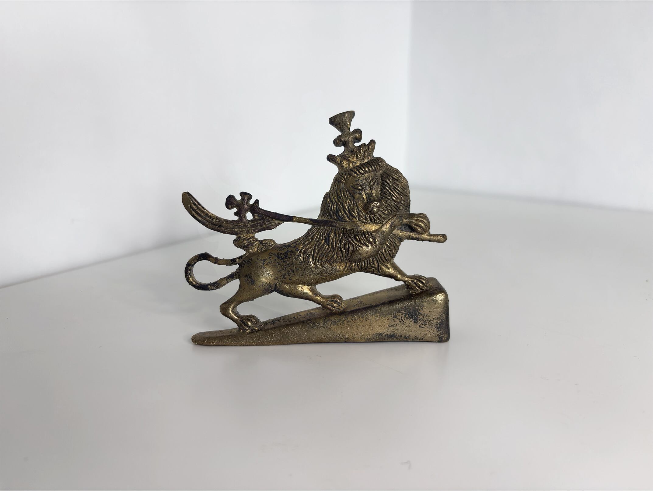 エチオピア ジュダ ライオン 金属 オブジェ (S)｜アフリカンアート