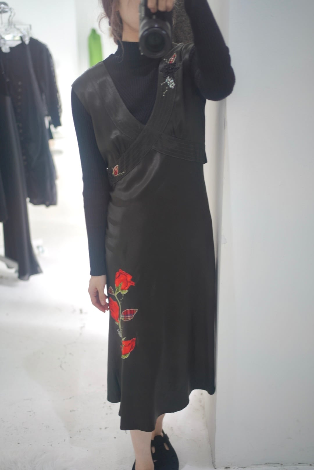 rose patchwork embroidery dress