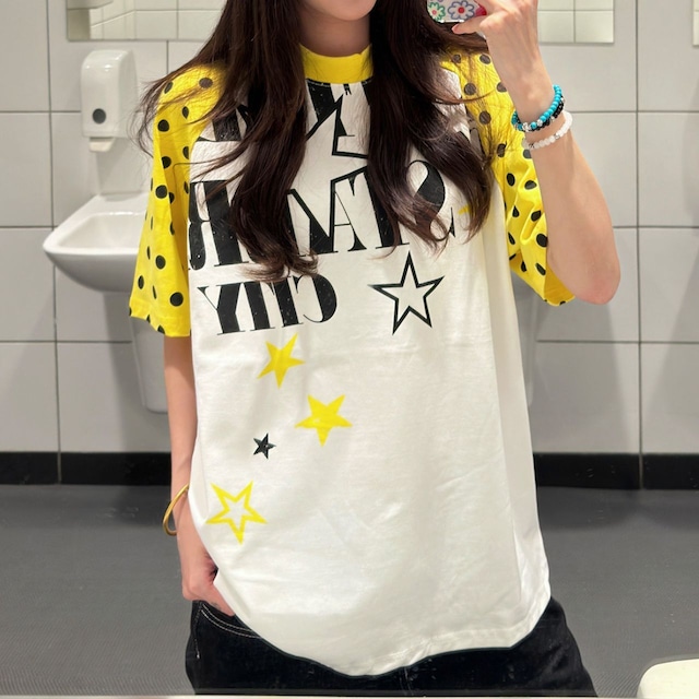スタークレイジーパターンラグランTシャツ 5col R02300