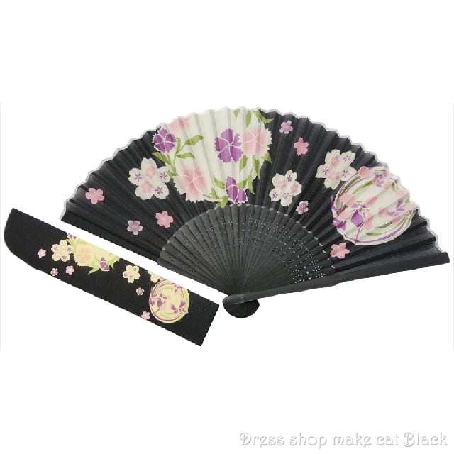 京佑 シルク扇子・袋付 花丸大 K-101 夏祭り 浴衣