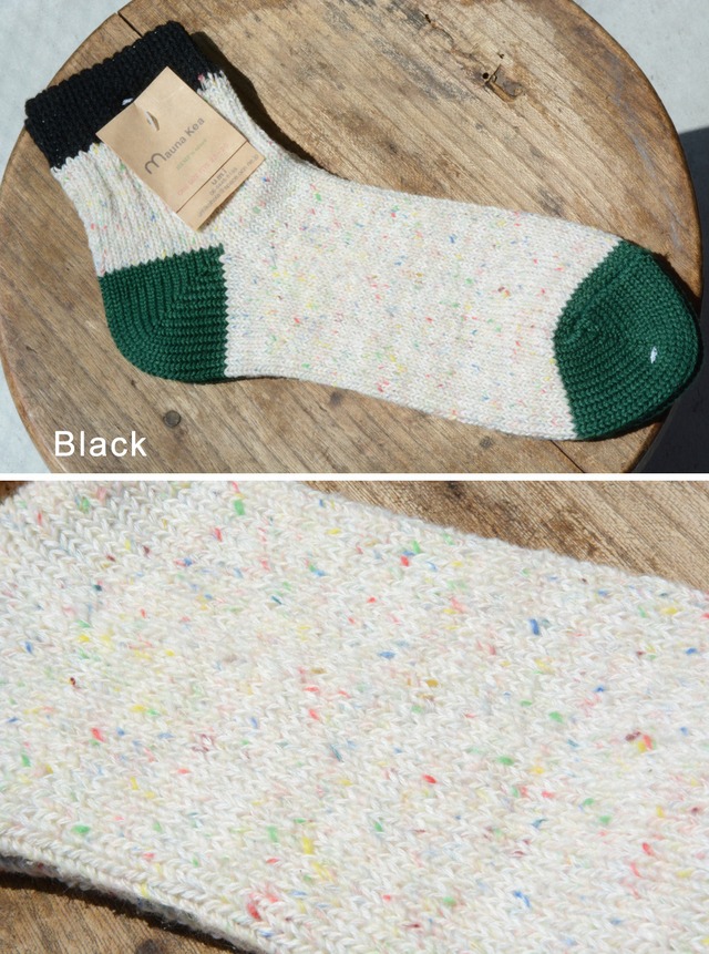 Mauna Kea（マウナケア）カラーネップ3面切り替えメンズスソックス(106515)全5色