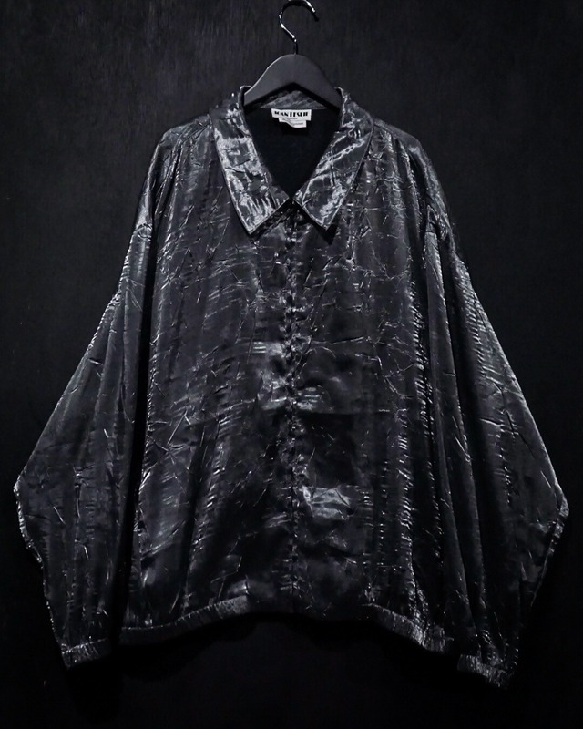【WEAPON VINTAGE】Metallic Silver Vintage Loose Zip Up Blouson Jacket