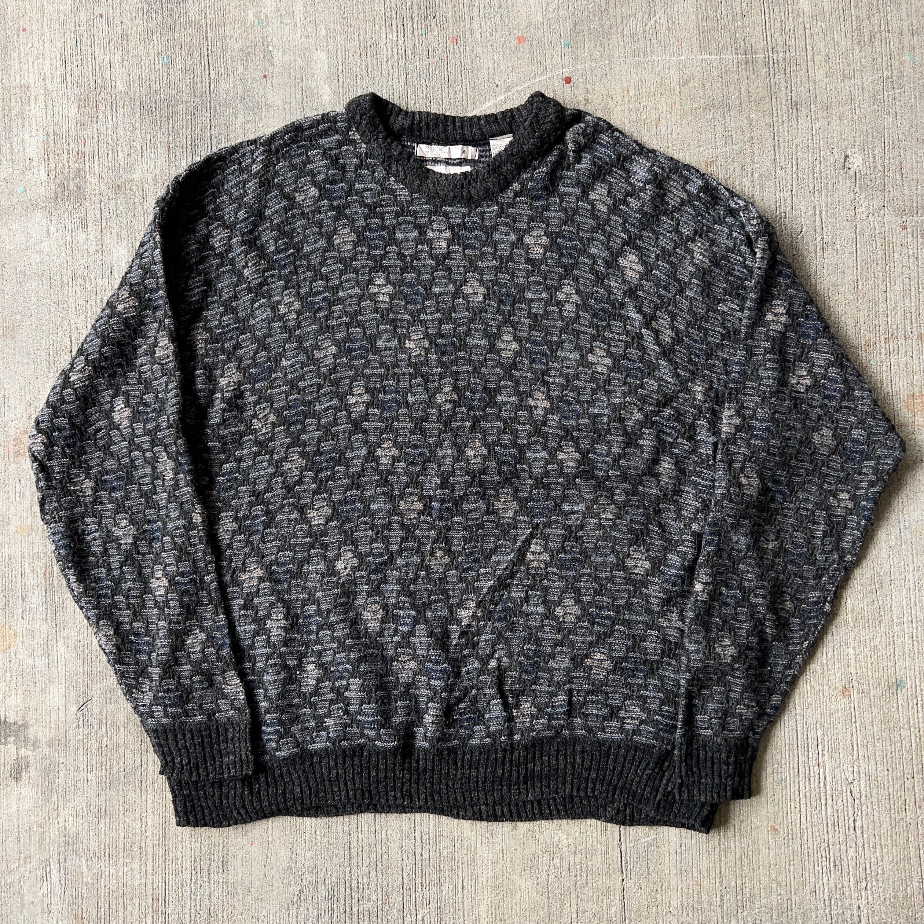 CITY CASUALS” DESIGN KNIT SWEATER SIZE XL 総柄 デザイン CITY CASUALS” DESIGN KNIT SWEATER SIZE XL 総柄 デザイン