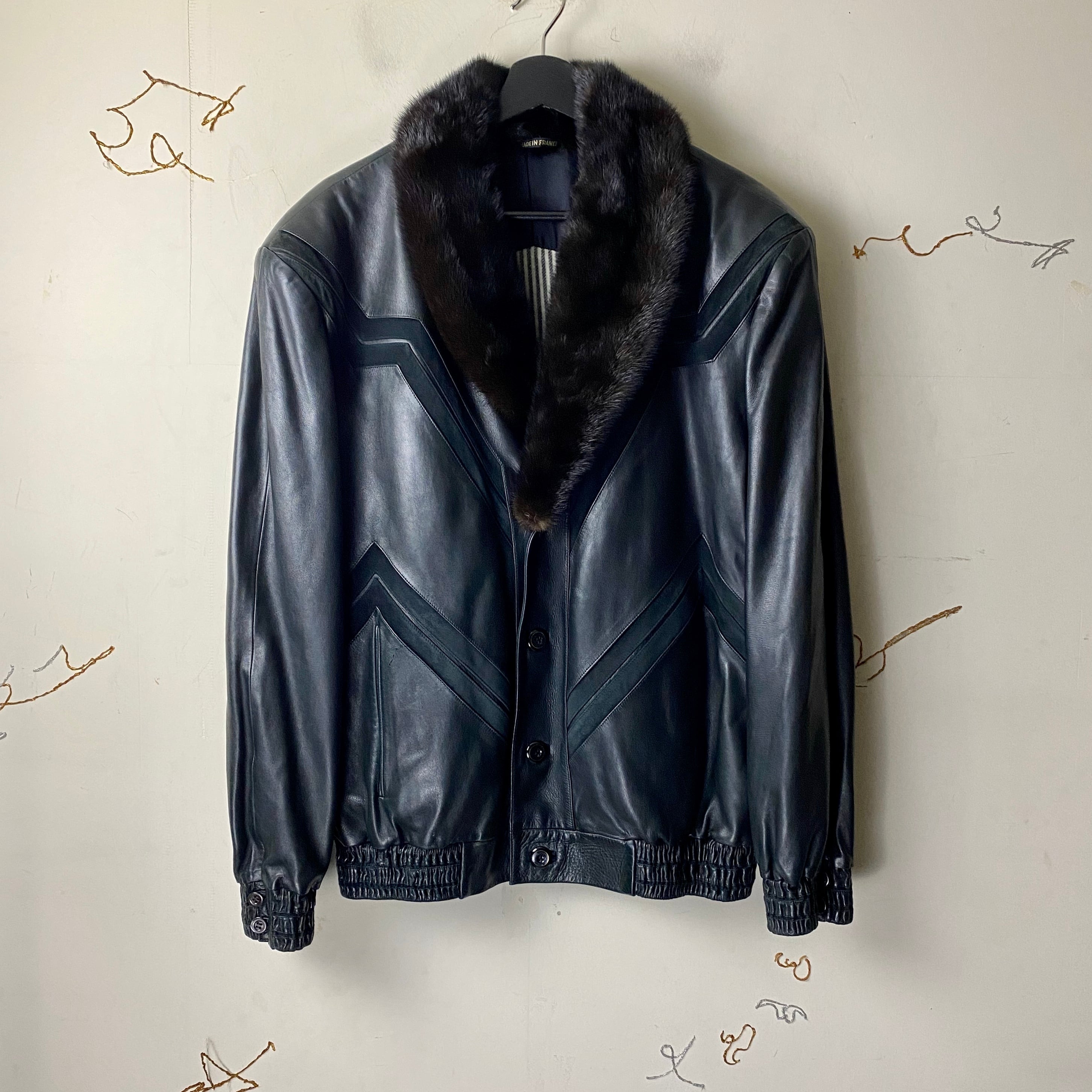 ZILLI switching leather blouson with fur | NOIR ONLINE