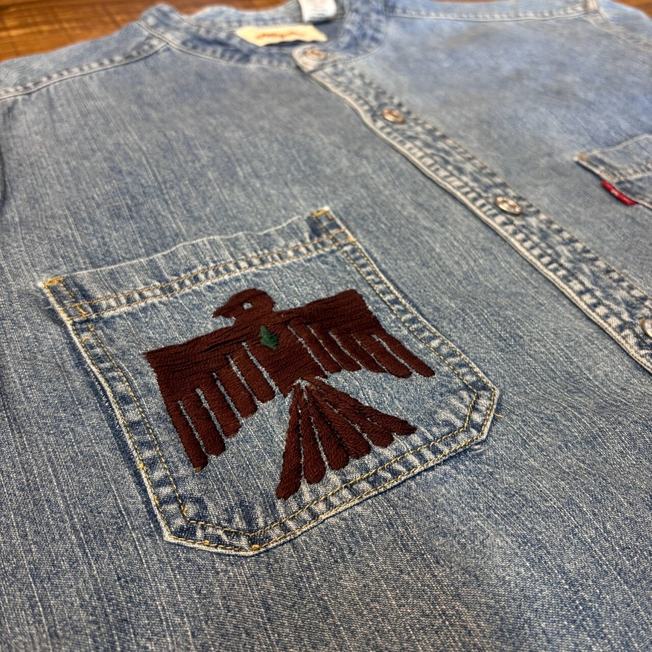 ナスングワム【Nasngwam】Indian motif Denim Shirt　Lサイズ - 3
