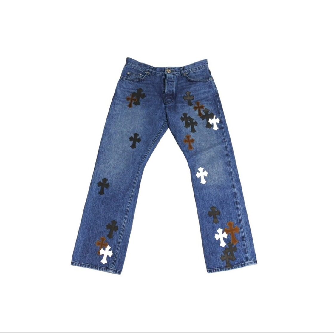 CHROME HEARTS クロムハーツ ウォッシュド デニムパンツ クロスパッチ 
