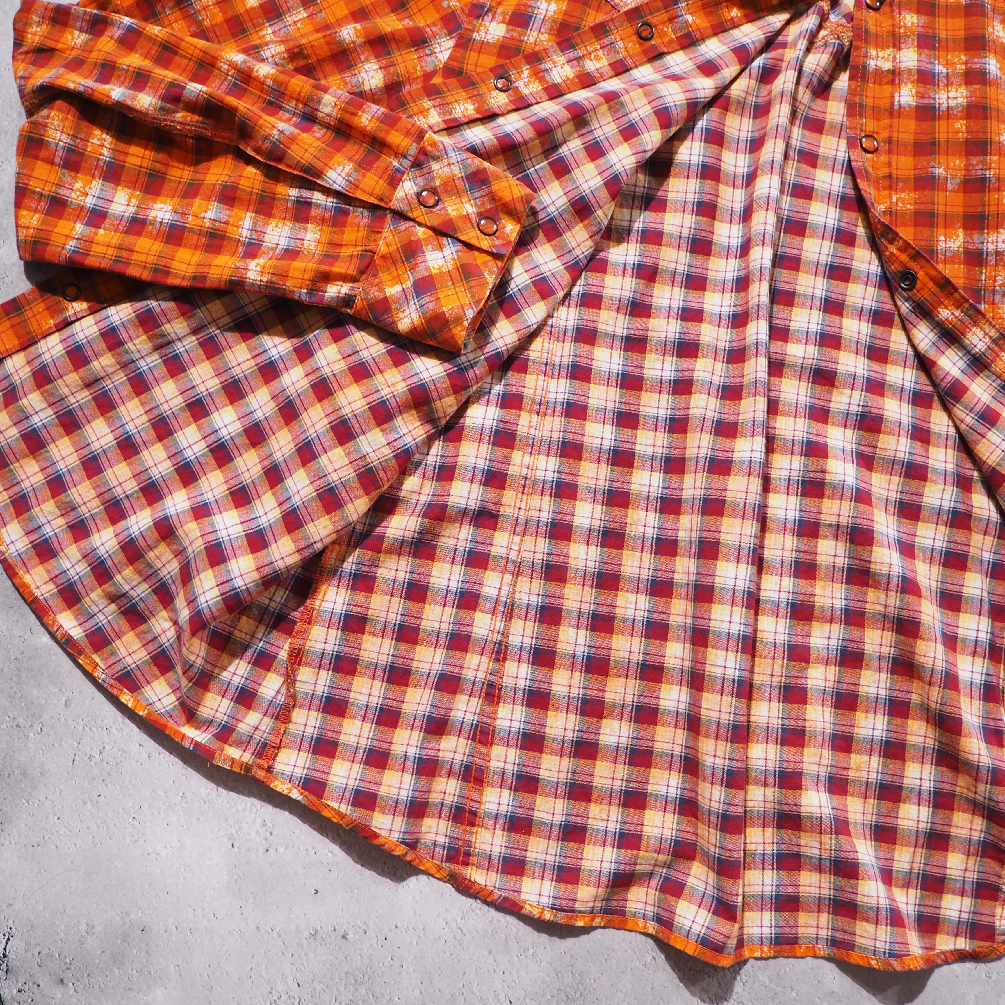 " DIESEL " ” 染色 ” Over silhouette Western shirt