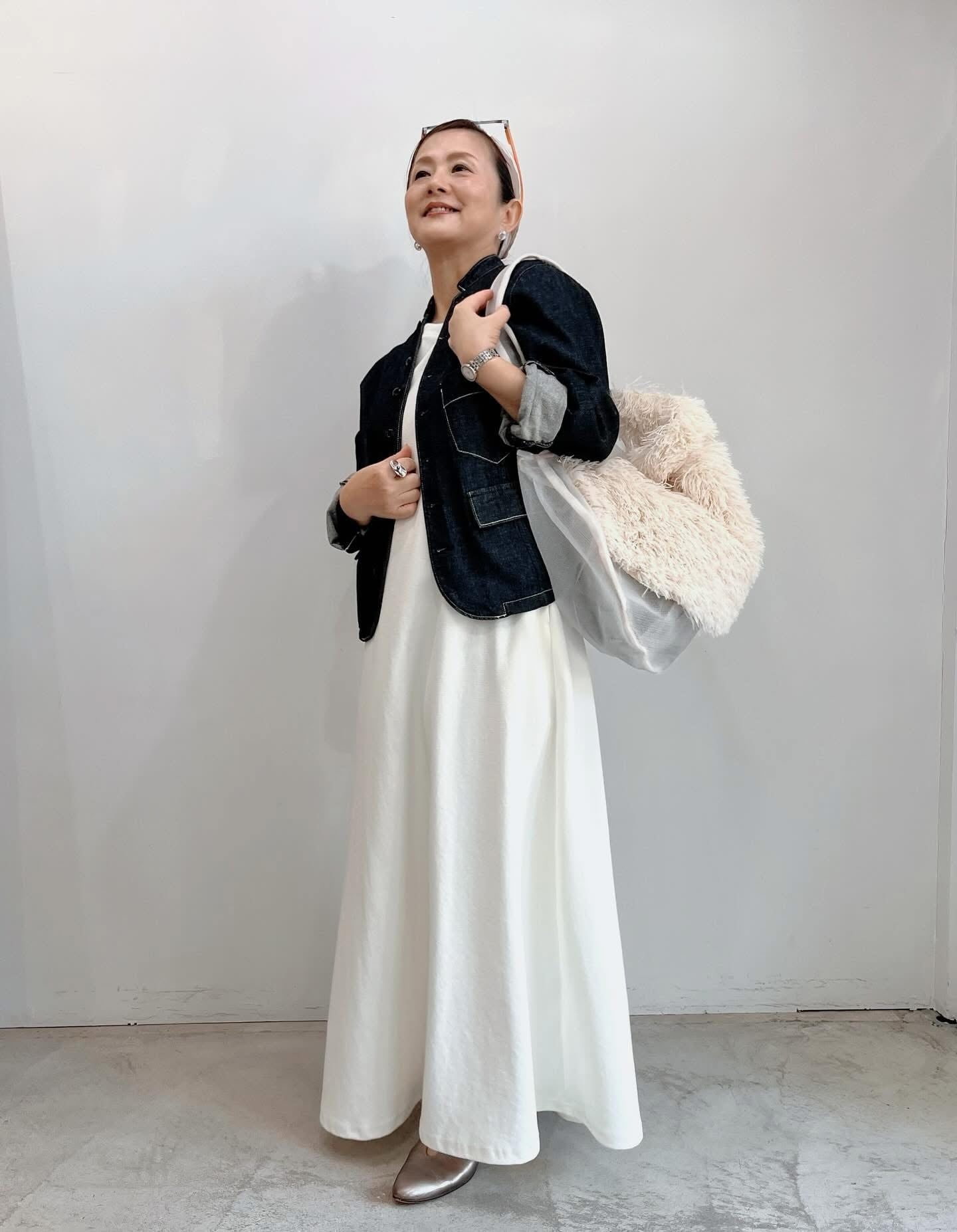 BOUNCY BOND リネン混ピケ ストレッチ フレアーワンピース