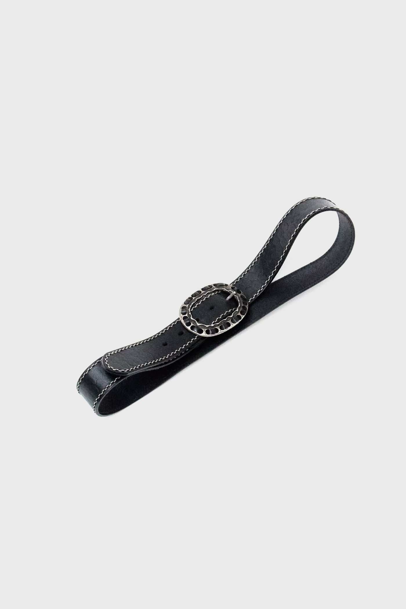BLACK BUCKLE LEATHER BELT