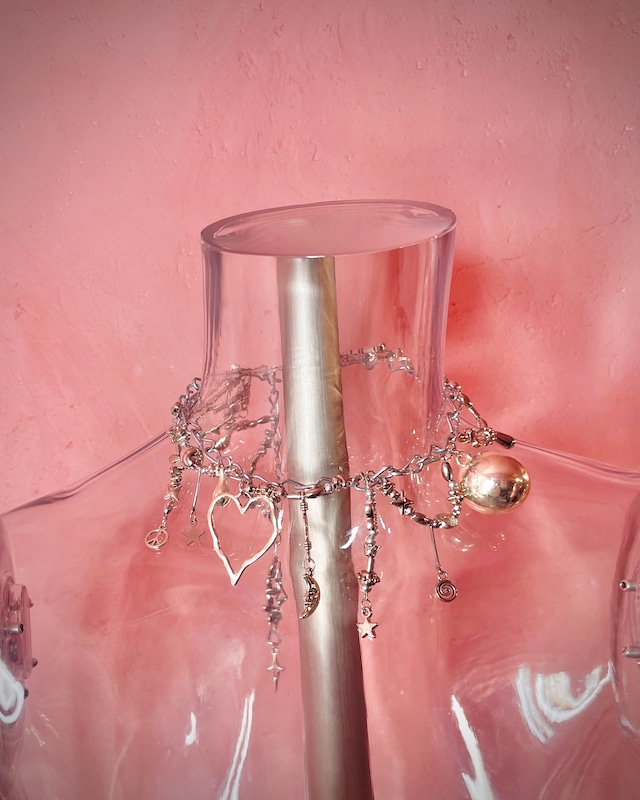 Chunky Charm Necklace 〈Silver〉