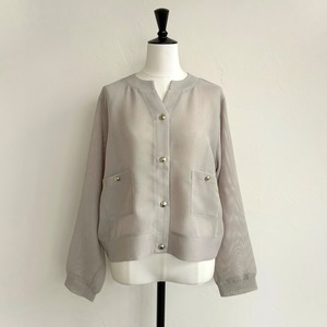 〈SELECT〉メッシュノーカラージャケット TH190025