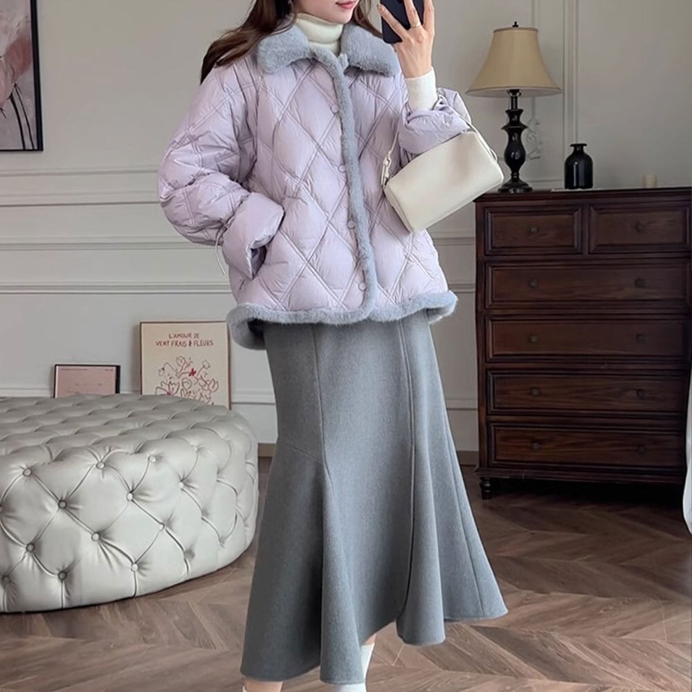 【送料無料】 キルティング ダウン ジャケット レディース 秋冬 韓国 ショート丈 アウター 防寒 保温 暖かい きれいめ 大人 かわいい カジュアル おしゃれ 通勤 通学 大人可愛い 大人女子