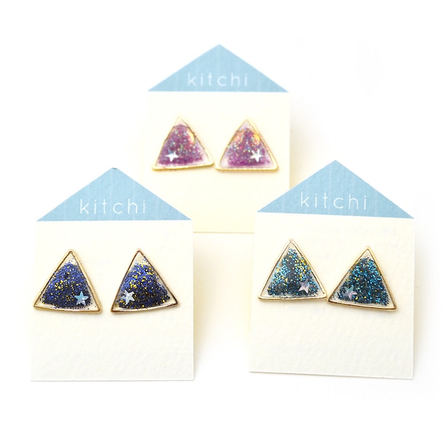 kitchi　三角の星空ピアス