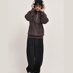 ハーフジップ リラックス ニットプルオーバー A1970