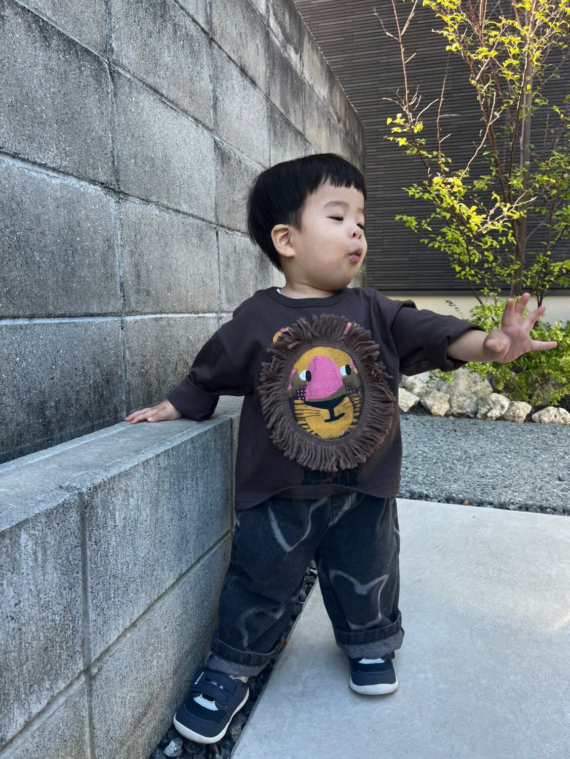 即納◆90-100 ライオンTシャツ-1st BLUE