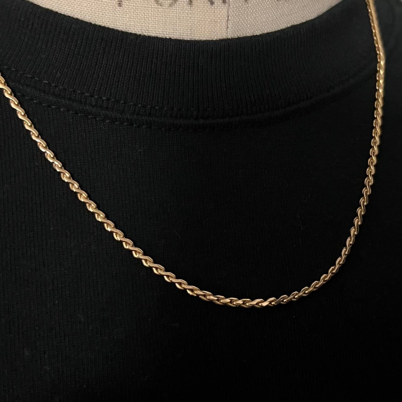 VINTAGE CARTIER 18K Gold Swage Curb Chain Necklace W2mm