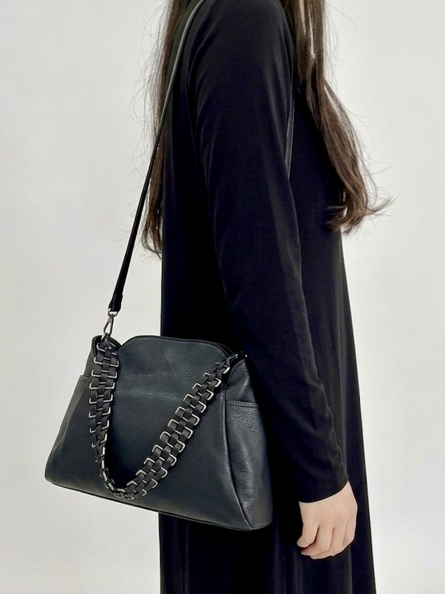 POMTATA FLYD HANDBAG [BLACK M.GRAY]