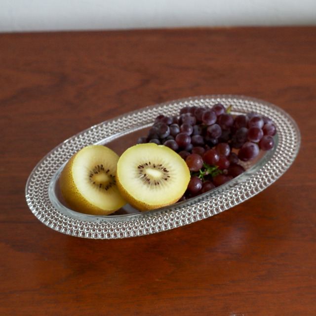 "MORNING DEW" OVAL GLASS PLATE