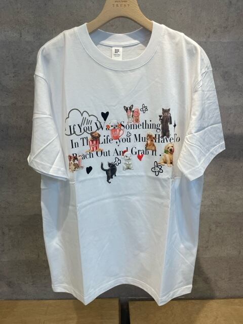 【ホワイト】animalプリントtee