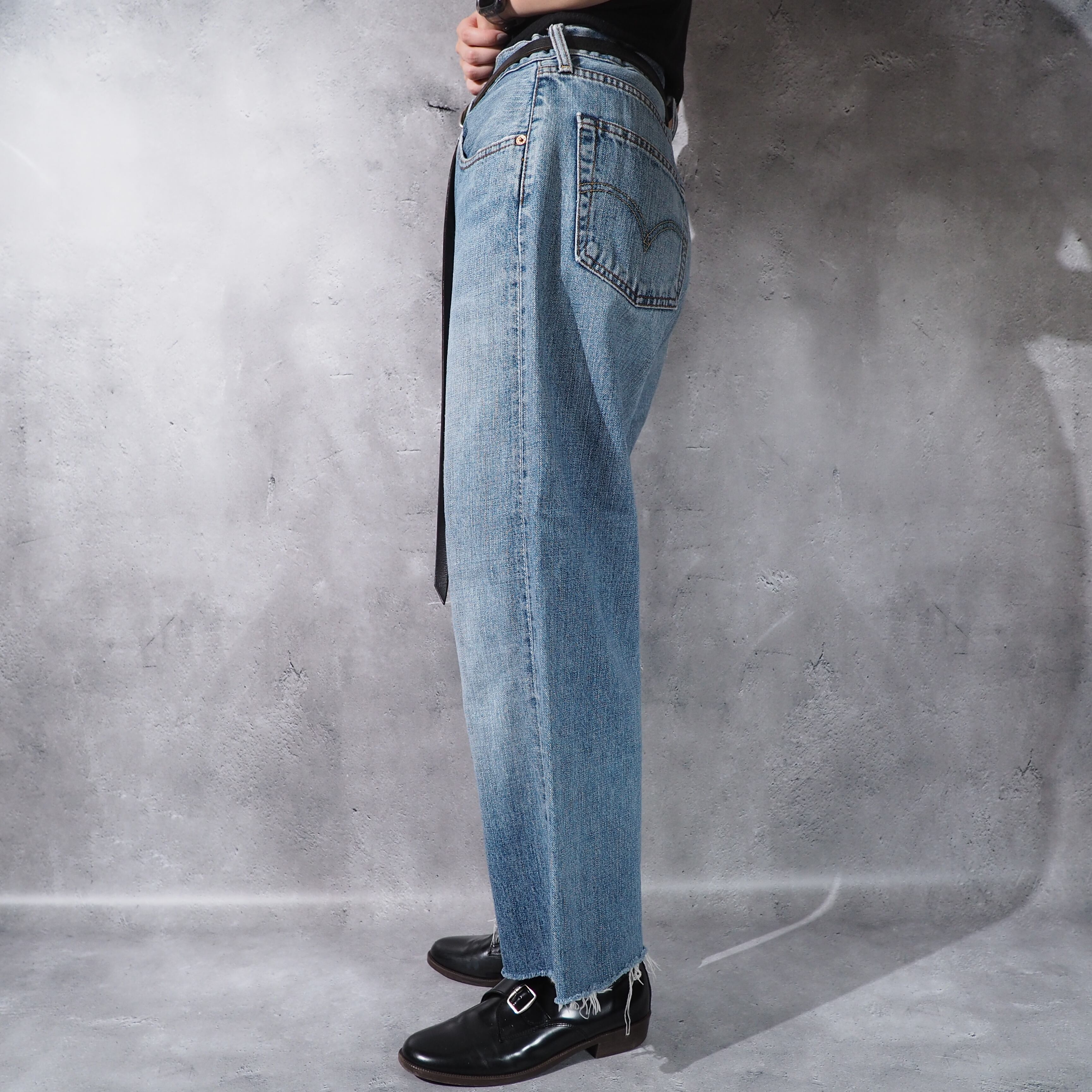 1980 - 90s Levi's 503 cut off straight wide denim pants