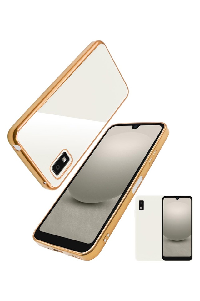 叶kanae カナエ AQUOS wish3 クリアケース SH-53D A302SH ケース カバー サイドメッキ加工 クリア ケース ゴールド×クリア 1個入り